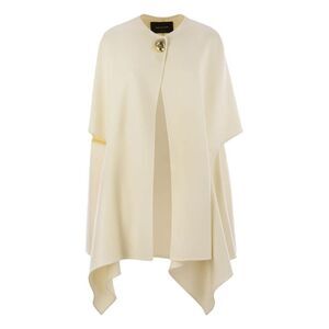 FABIANA FILIPPI Asymmetrical Wool Blend Cape with Single Button Closure Women